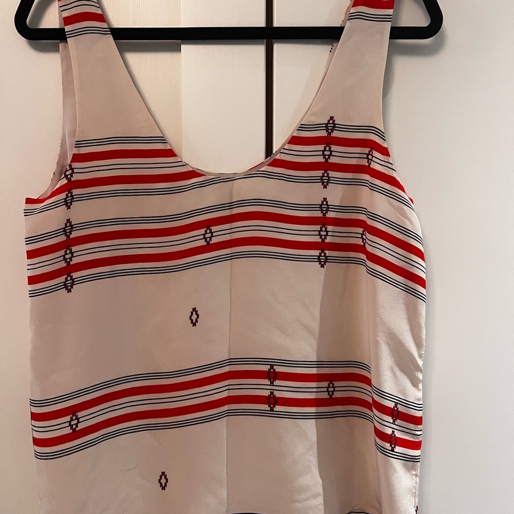 Joie Red and Cream Striped Tank Top
